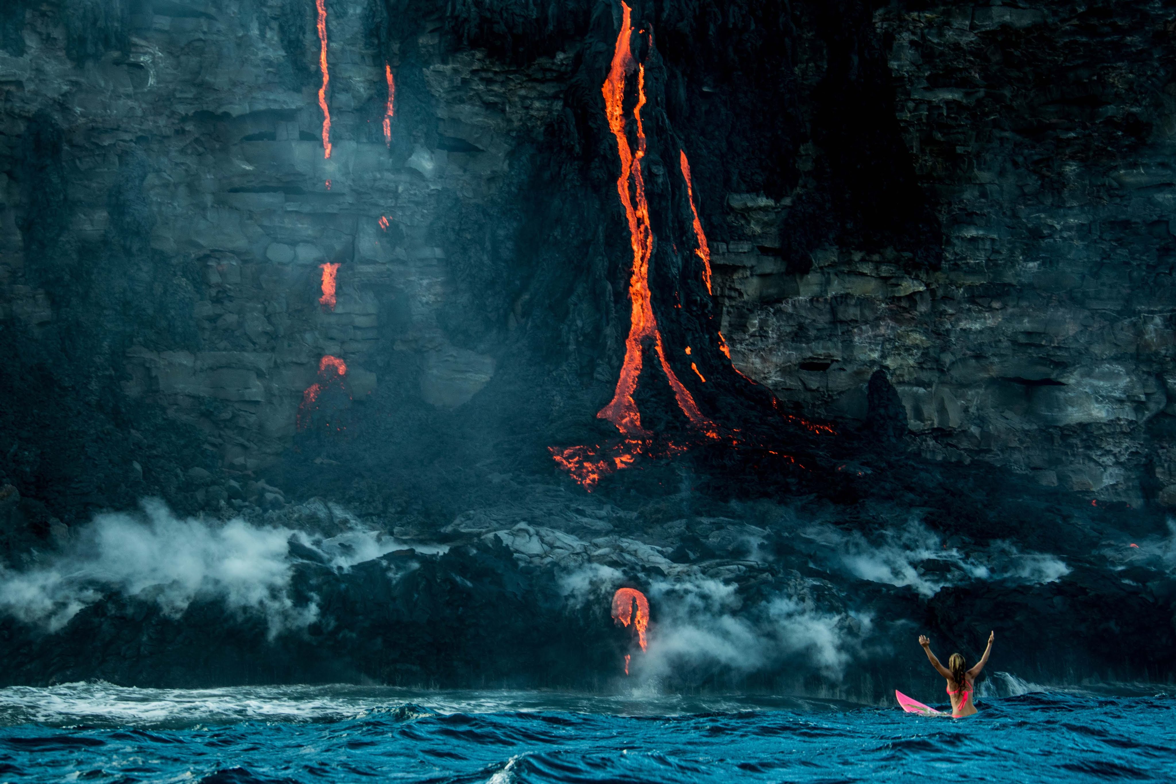 Lava consume surf spots en Hawaii