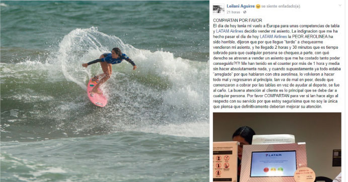 La queja de Leilani Aguirre contra LATAM Airlines